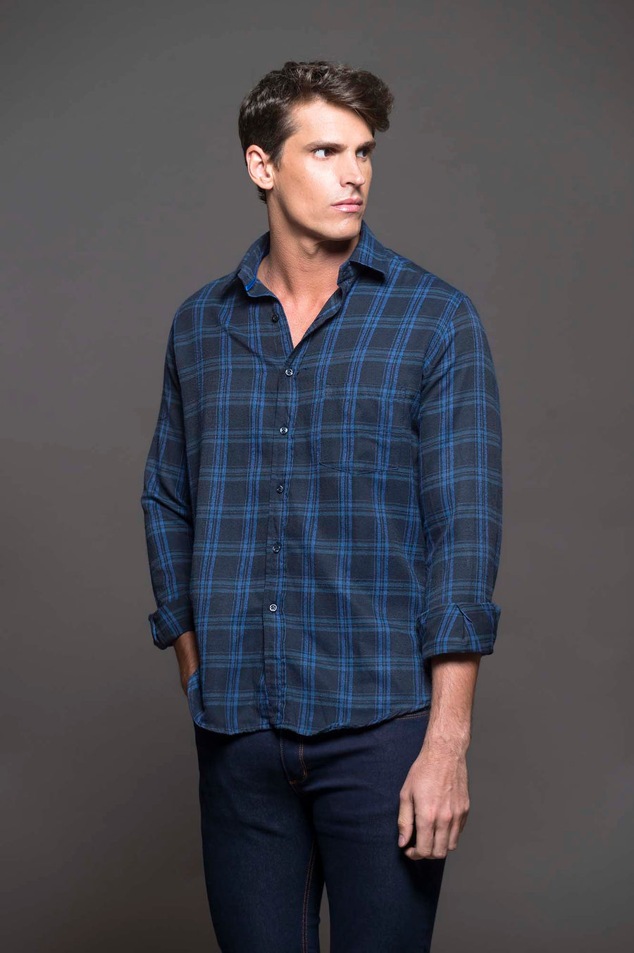 CAMISA RANDALL LEÑSP AZUL MARINO