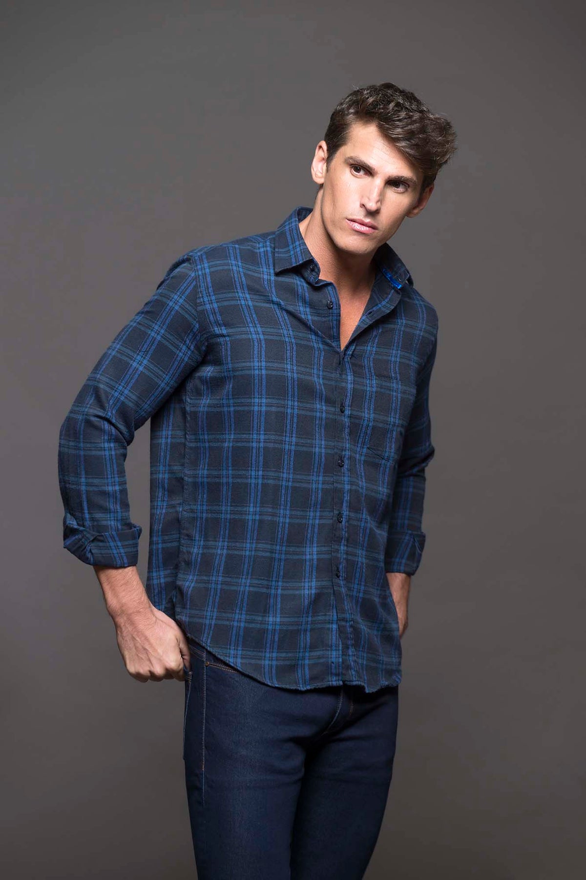 CAMISA RANDALL LEÑSP AZUL MARINO