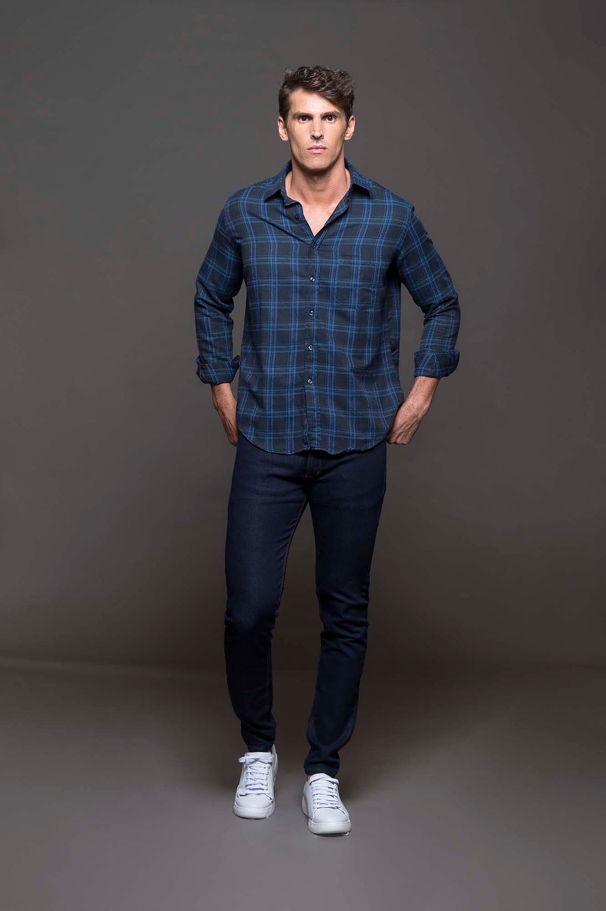 CAMISA RANDALL LEÑSP AZUL MARINO