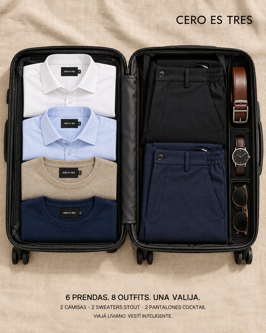 PREMIUM TRAVEL CAPSULE — 6 PIECES, 8 OUTFITS